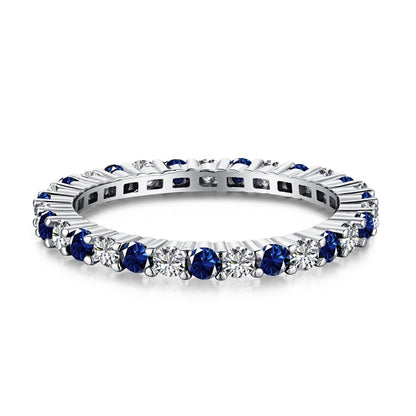 Angela Jewelry]Exquisite Colorful Round Cut Tennis Ring