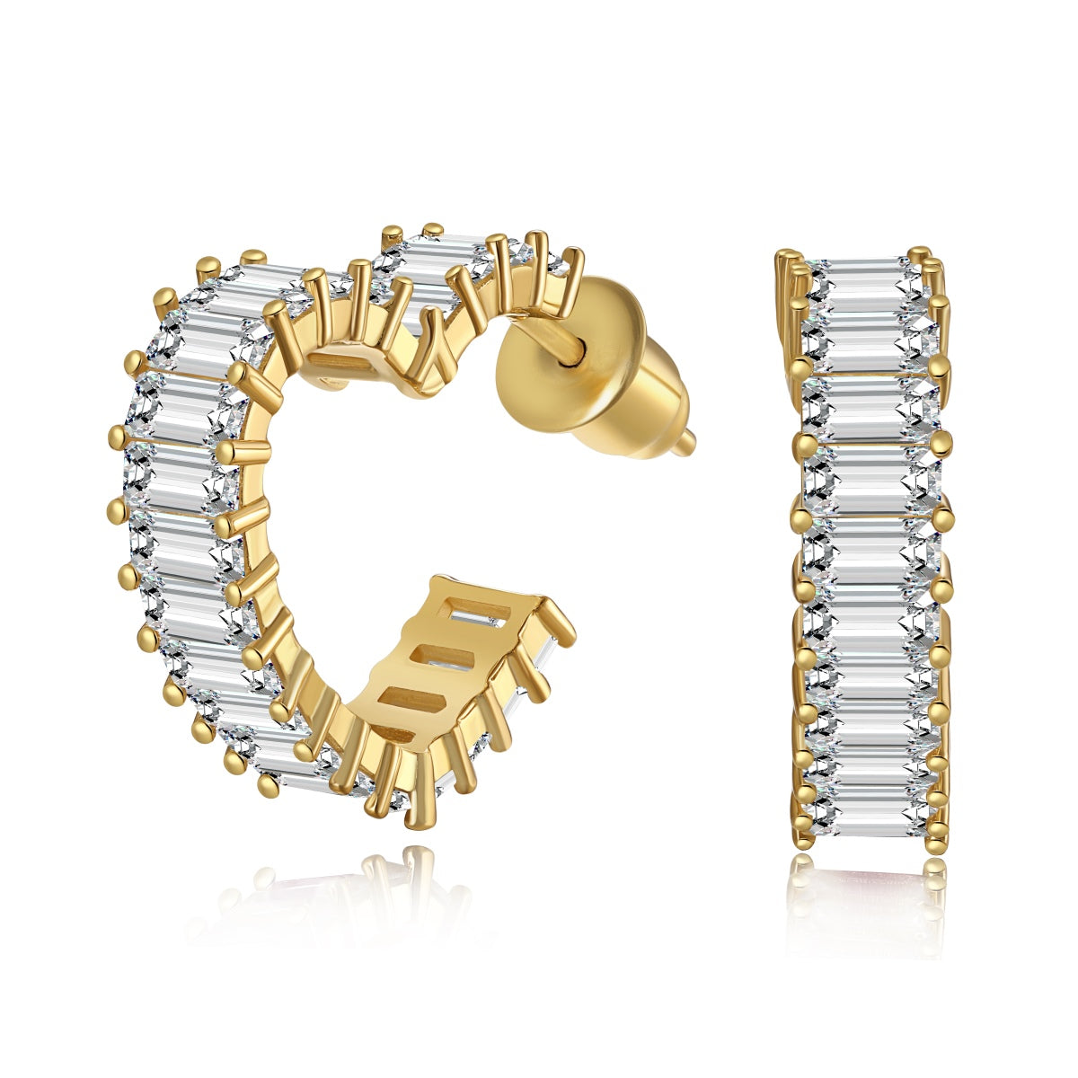 Angela Jewelry]Radiant Heart Cutout Earrings