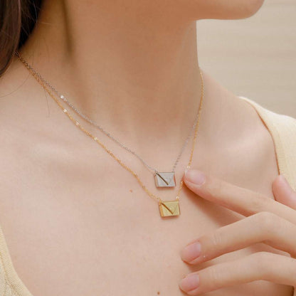 Angela Jewelry]Envelope Heart Shape Mother's Day Necklace