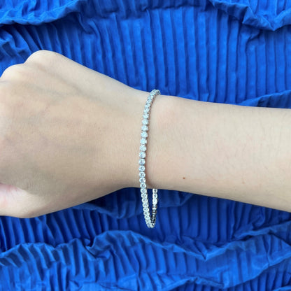 Angela Jewelry]Sparkling Round Cut Daily Bracelet