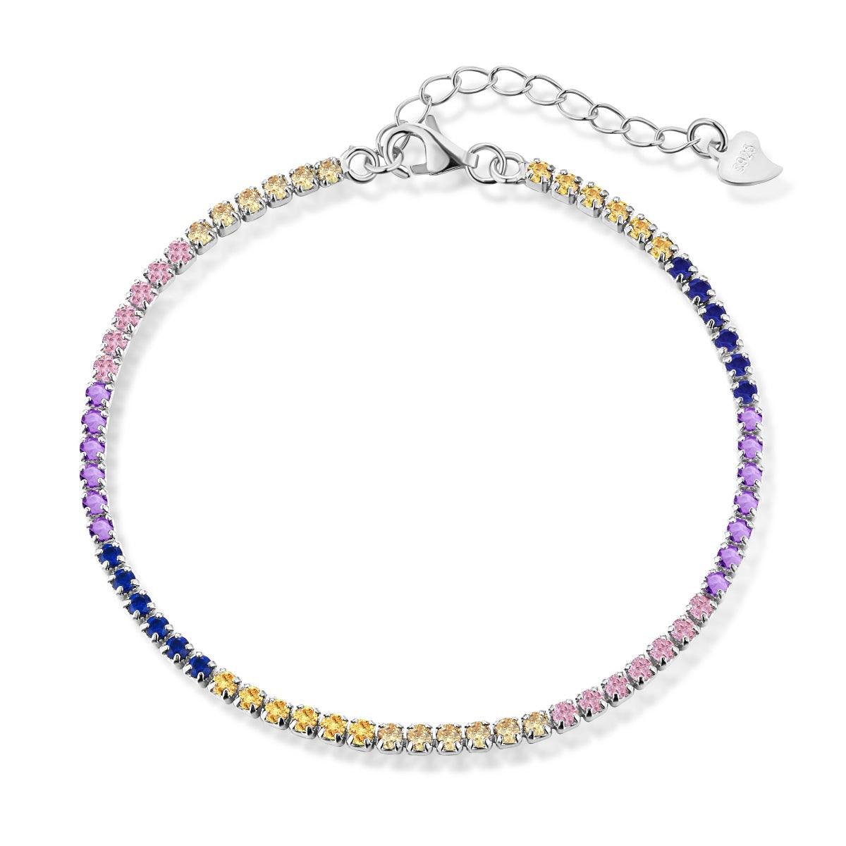 Angela Jewelry]Radiant Shinning Princess Cut Tennis Bracelet