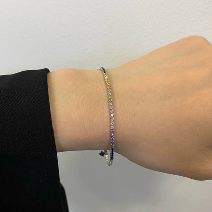 Angela Jewelry]Radiant Shinning Princess Cut Tennis Bracelet