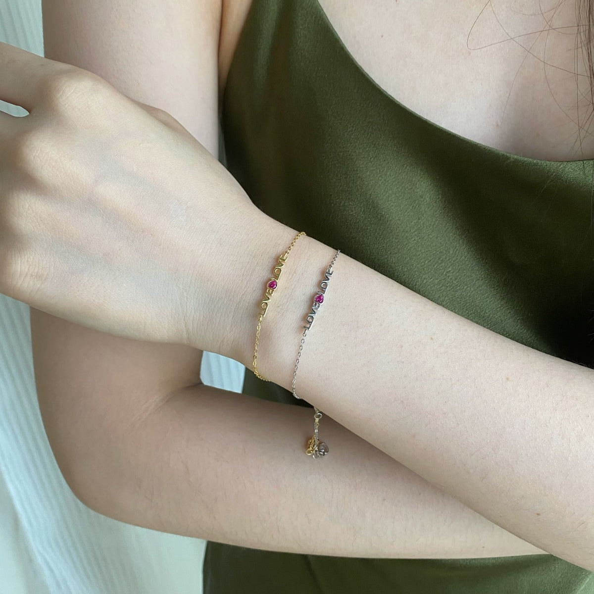 Angela Jewelry]Romantic Heart Shape Lover Bracelet