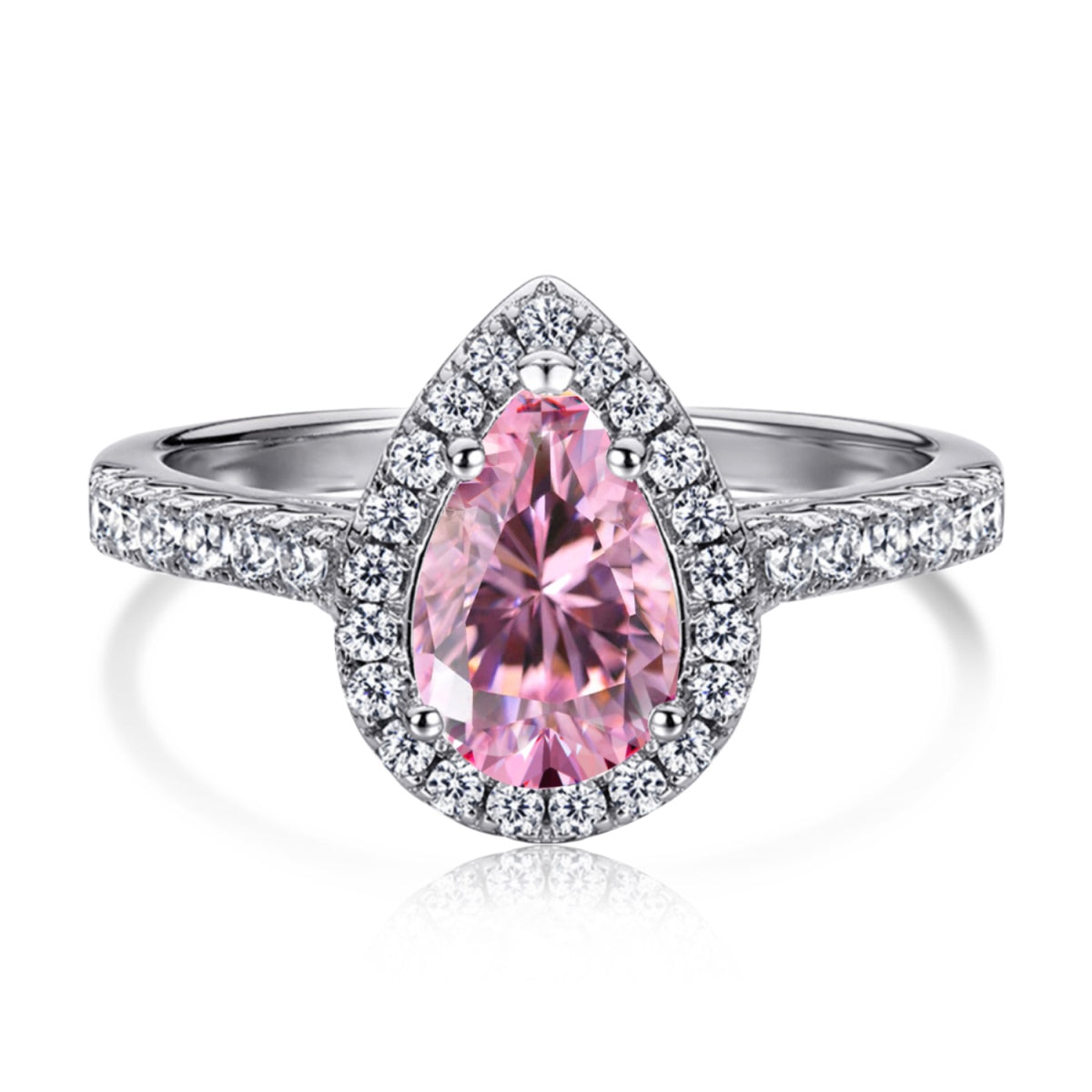 Angela Jewelry]1.0 Carat Luxurious Resplendent Water Drop Shape Wedding Ring