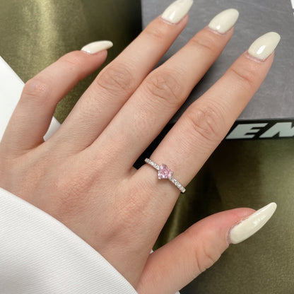 Angela Jewelry]0.5 Carat CaratEternity Charming Heart Shape Lover Ring