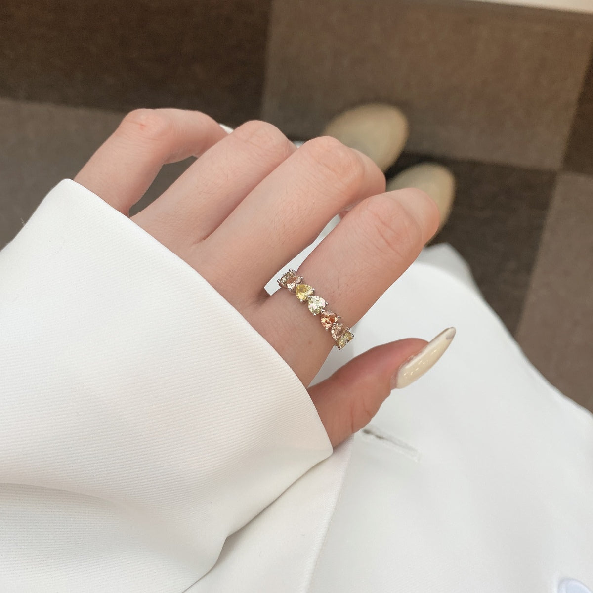 Angela Jewelry]0.25 Carat Radiant Romance Heart Cut Lover Ring