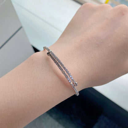 Angela Jewelry]Row of Diamonds Round Fashion Bracelet