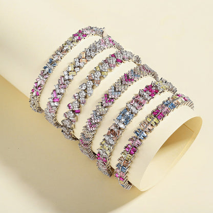 Angela Jewelry]Dazzling Unique Multi Shape Daily Bracelet