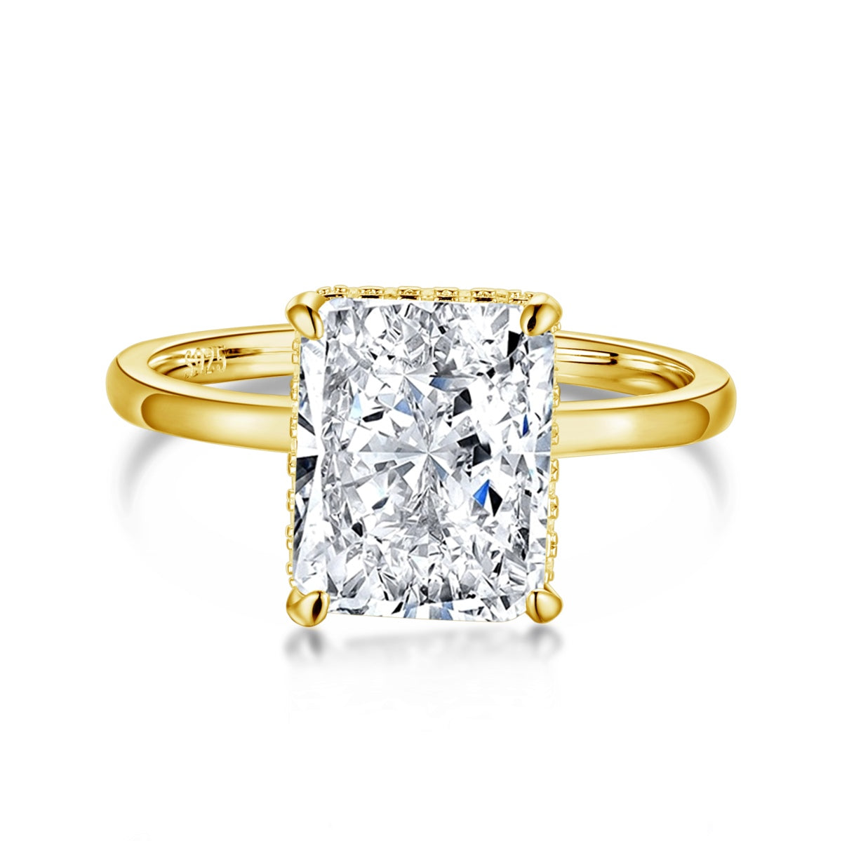Angela Jewelry]4.0 Carat Ornate Enchanting Radiand Cut Banquet Ring