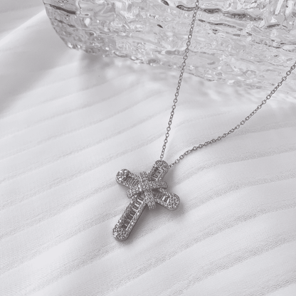 Angela Jewelry]Gypsophila With Dimonds Necklace