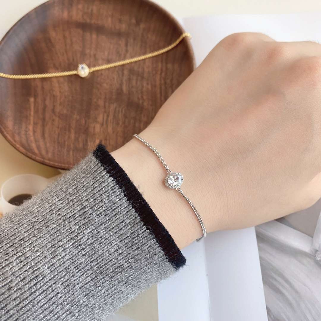 Angela Jewelry]Exquisite Oval Shape Bracelet