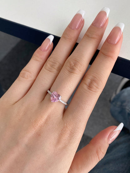 Angela Jewelry]2.0 Carat Dazzling Lustrous Heart Cut Lover Ring