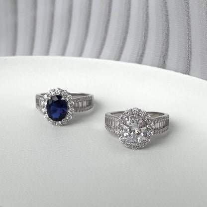 Angela Jewelry]1.5 Carat Dazzling Charming Oval Cut Banquet Ring