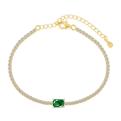 Angela Jewelry]1.0 Carat Unique Emerald Cut Banquet Bracelet