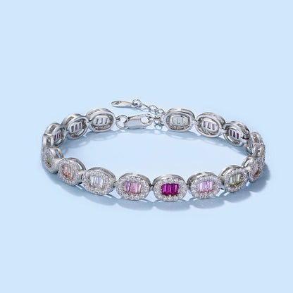 Angela Jewelry]Exquisite Ornate Emerald Cut Daily Bracelet