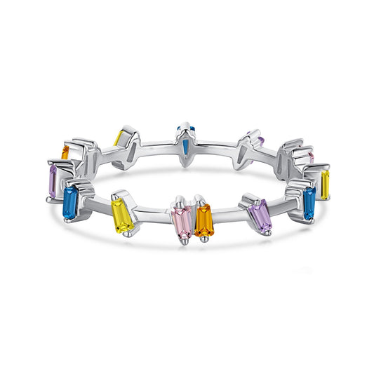 Angela Jewelry]Unique Trapezoid Cut Daily Ring