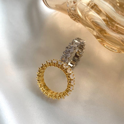 Angela Jewelry]Ornate Oval Cut Tennis Ring