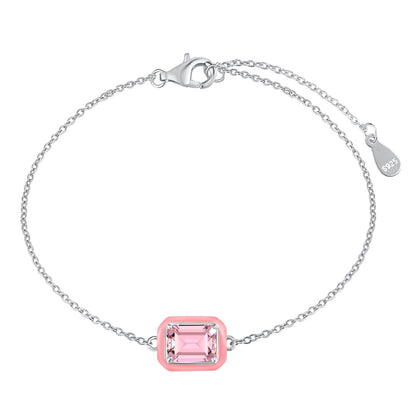 Angela Jewelry]2.0 Carat Sparkling Colorful Emerald Cut Daily Bracelet