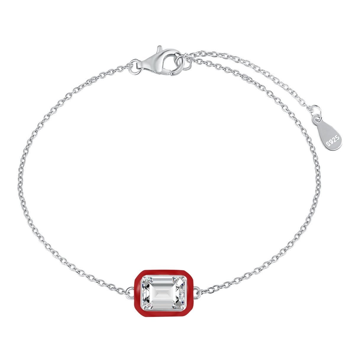Angela Jewelry]2.0 Carat Sparkling Colorful Emerald Cut Daily Bracelet