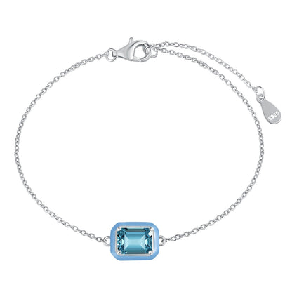 Angela Jewelry]2.0 Carat Sparkling Colorful Emerald Cut Daily Bracelet