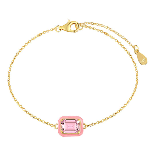 Angela Jewelry]2.0 Carat Sparkling Colorful Emerald Cut Daily Bracelet