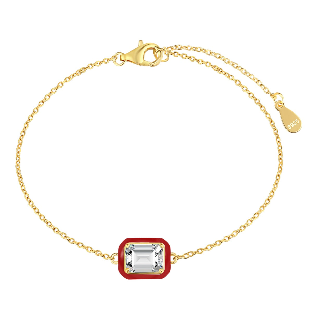 Angela Jewelry]2.0 Carat Sparkling Colorful Emerald Cut Daily Bracelet