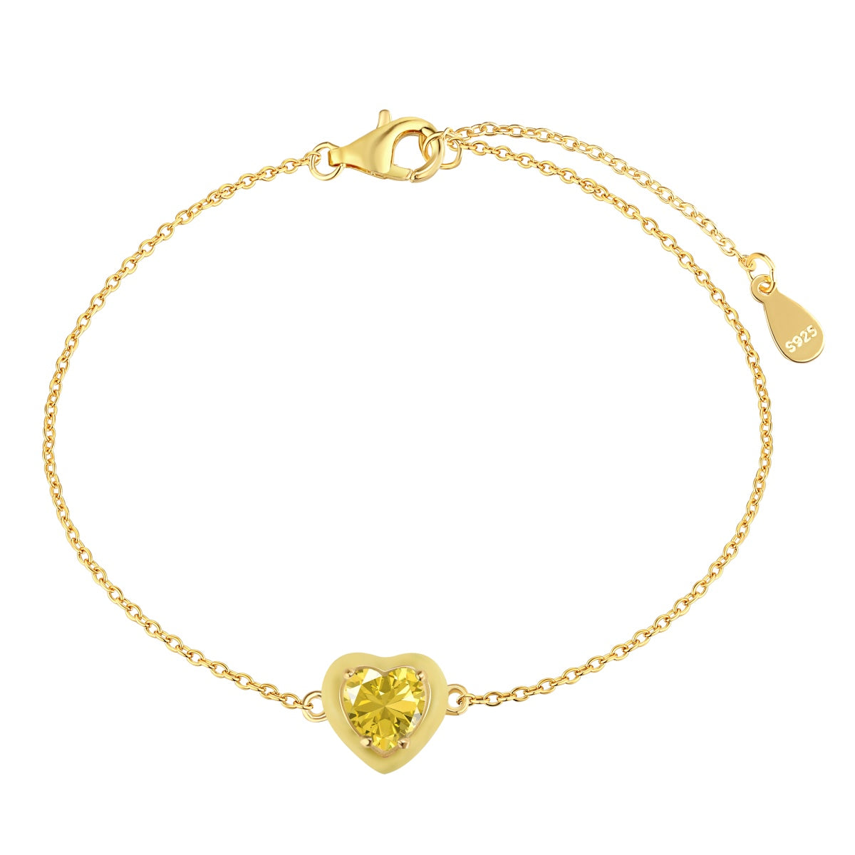Angela Jewelry]Sparkling Romantic Heart Shape Lover Bracelet