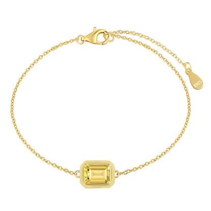 Angela Jewelry]2.0 Carat Sparkling Colorful Emerald Cut Daily Bracelet