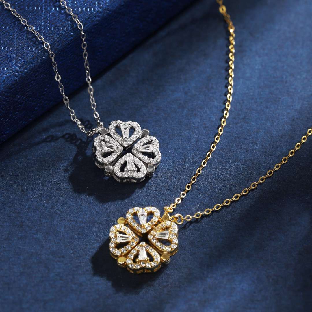 Angela Jewelry]Ornate Heart Cut Flower Shape Necklace