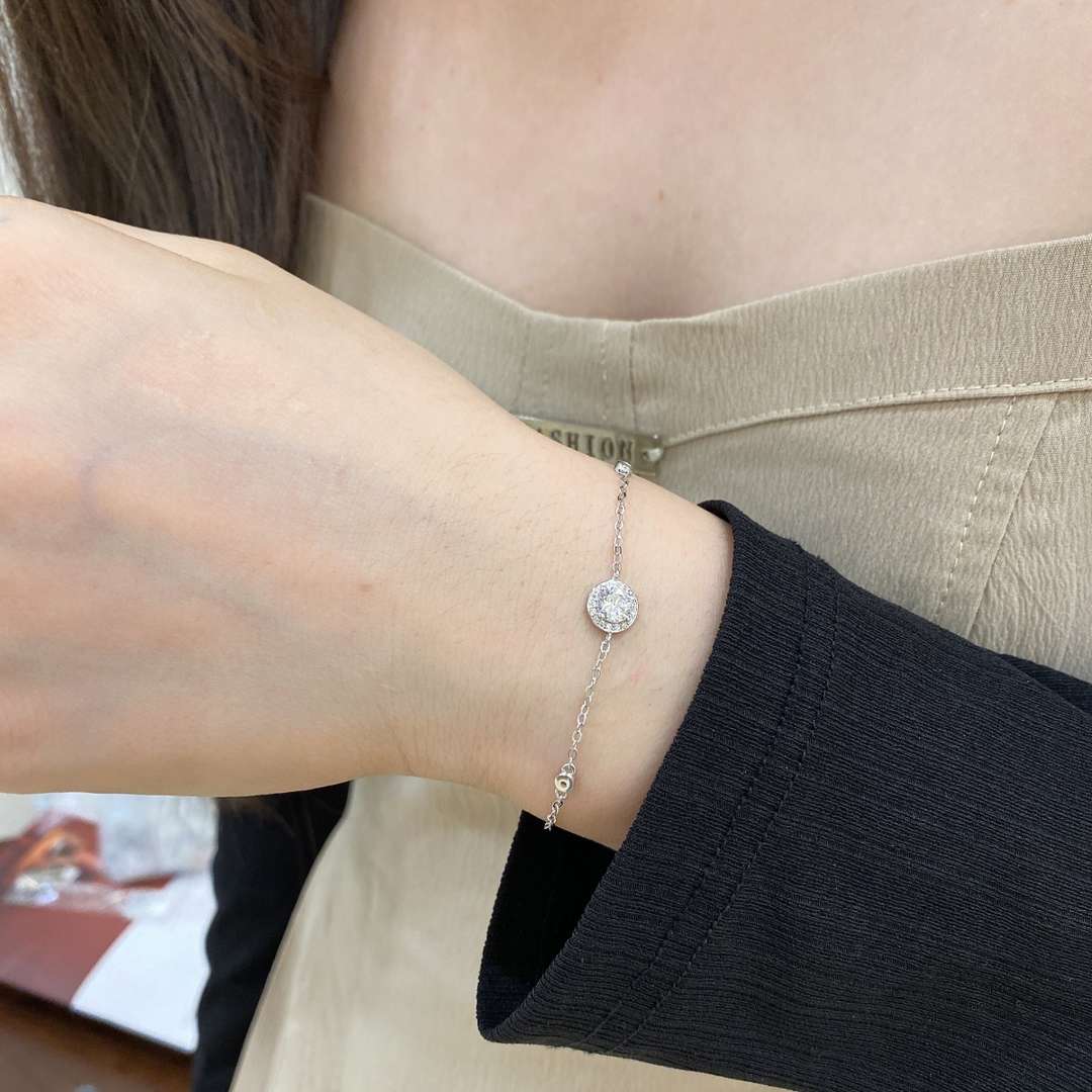 Angela Jewelry]Dazzling Round Cut Shape Bracelet