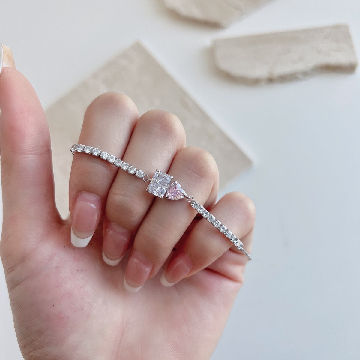 Angela Jewelry]Dazzling Unique Multi Shape Lover Bracelet
