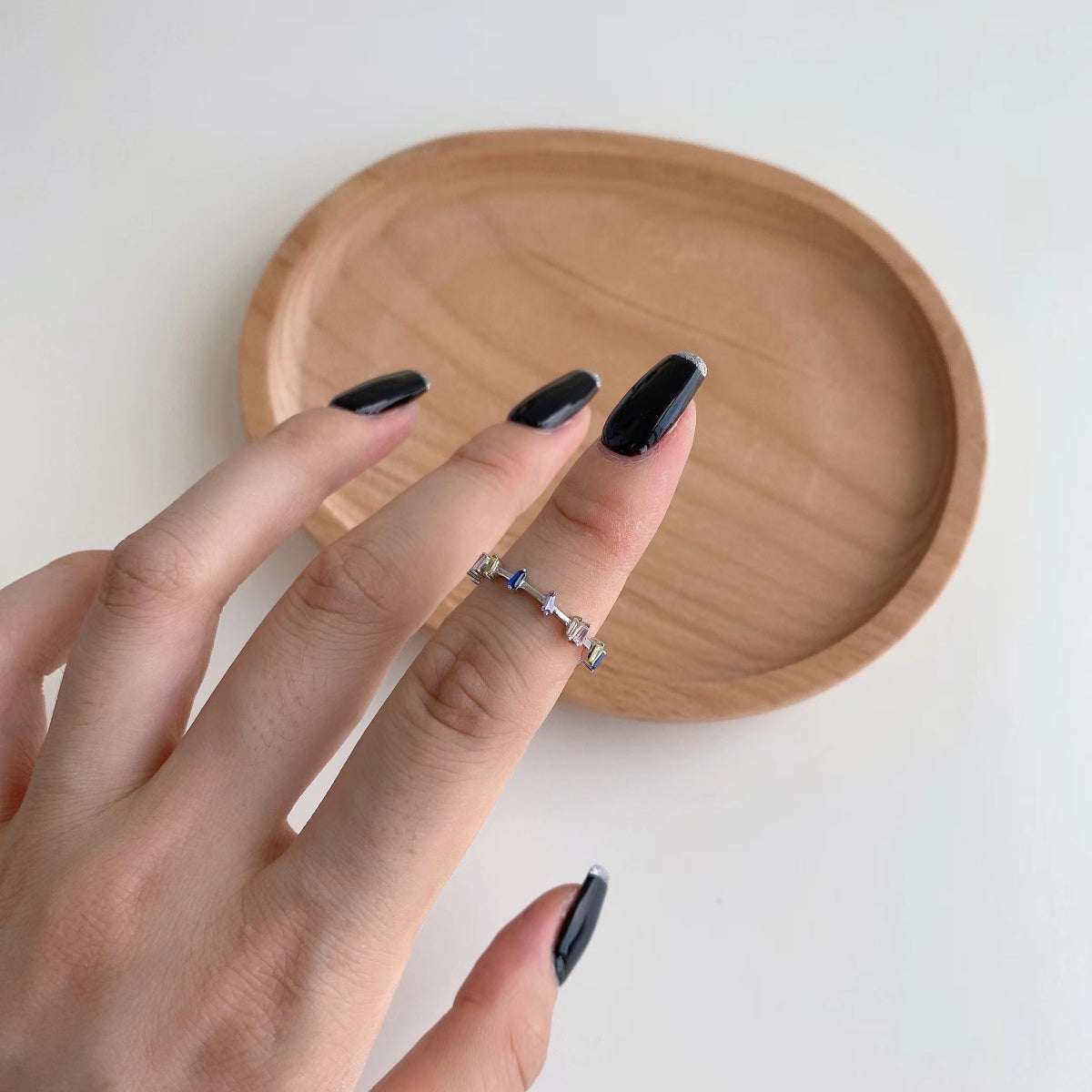 Angela Jewelry]Unique Trapezoid Cut Daily Ring