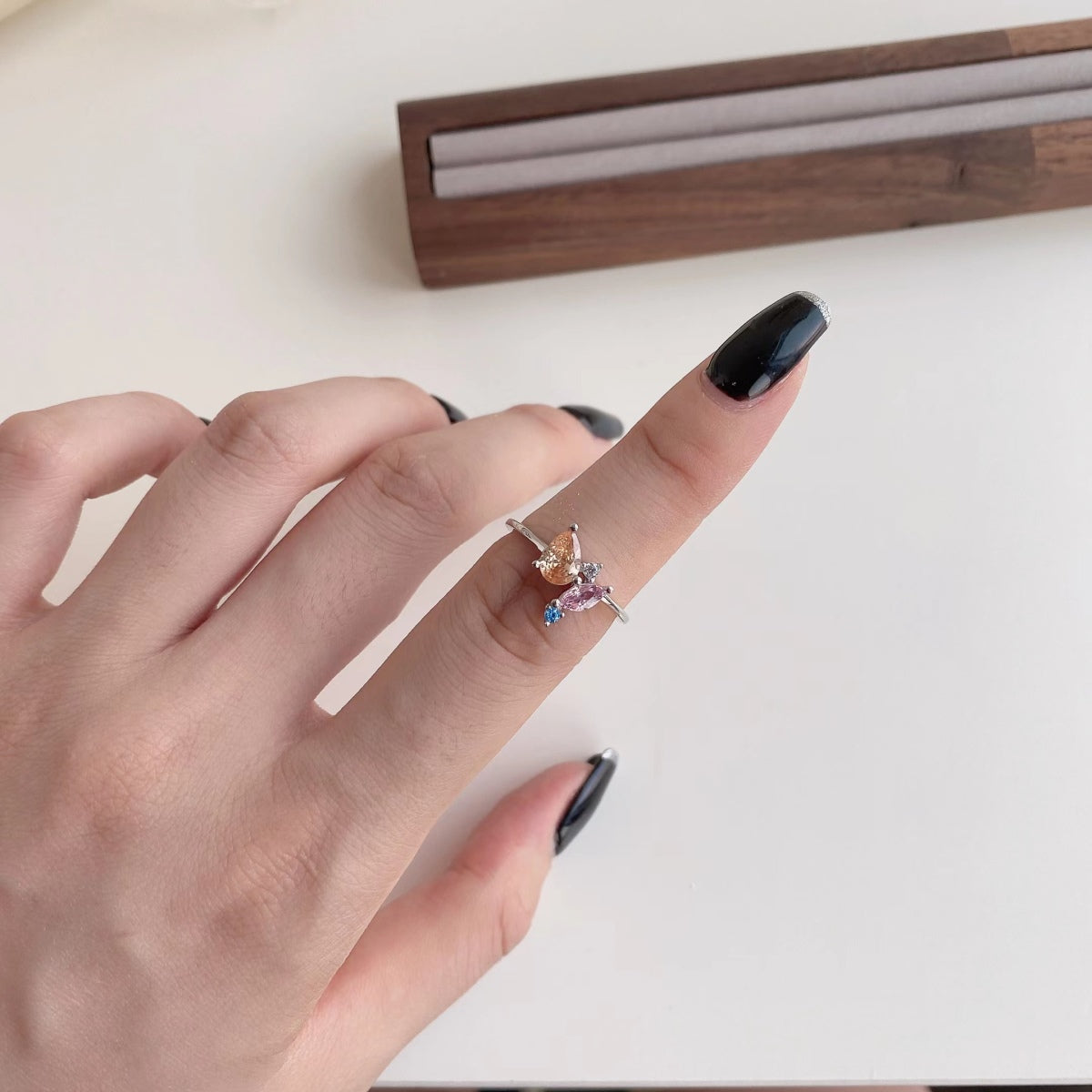 Angela Jewelry]Radiant Colorful Multi Cut Daily Ring