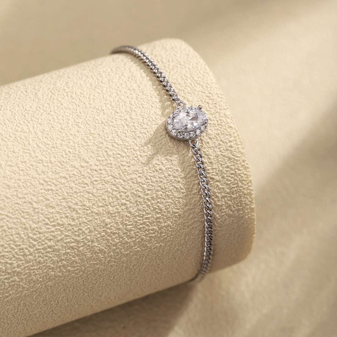 Angela Jewelry]Exquisite Oval Shape Bracelet