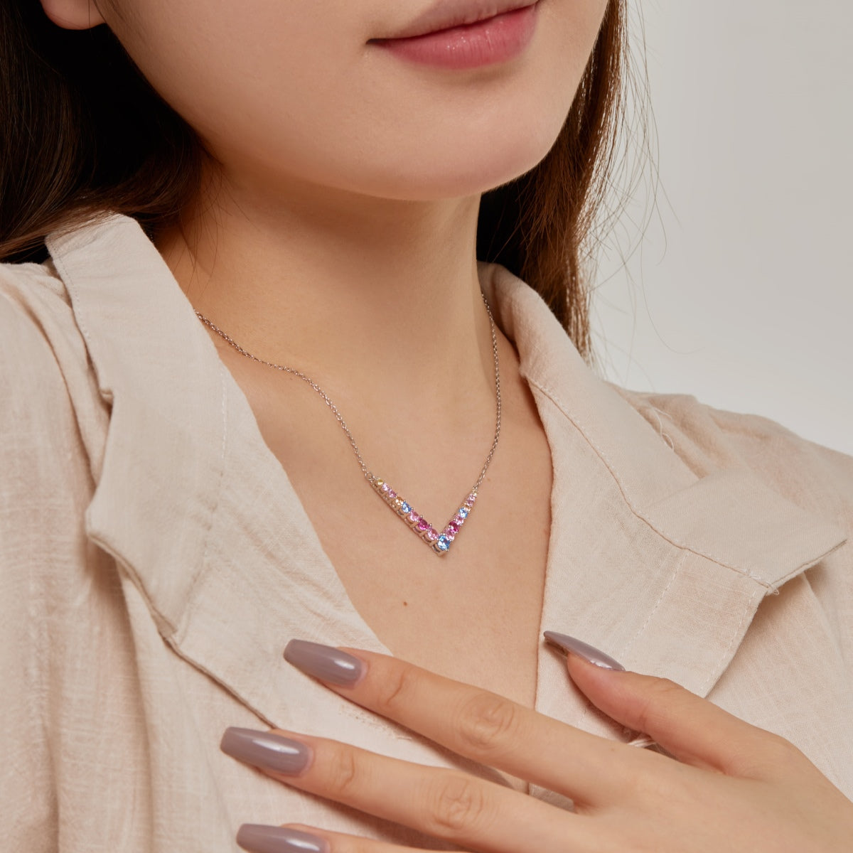 Angela Jewelry]Ornate Round Cut Necklace
