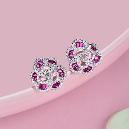 Angela Jewelry]Exquisite Flower Shape Daily Earrings