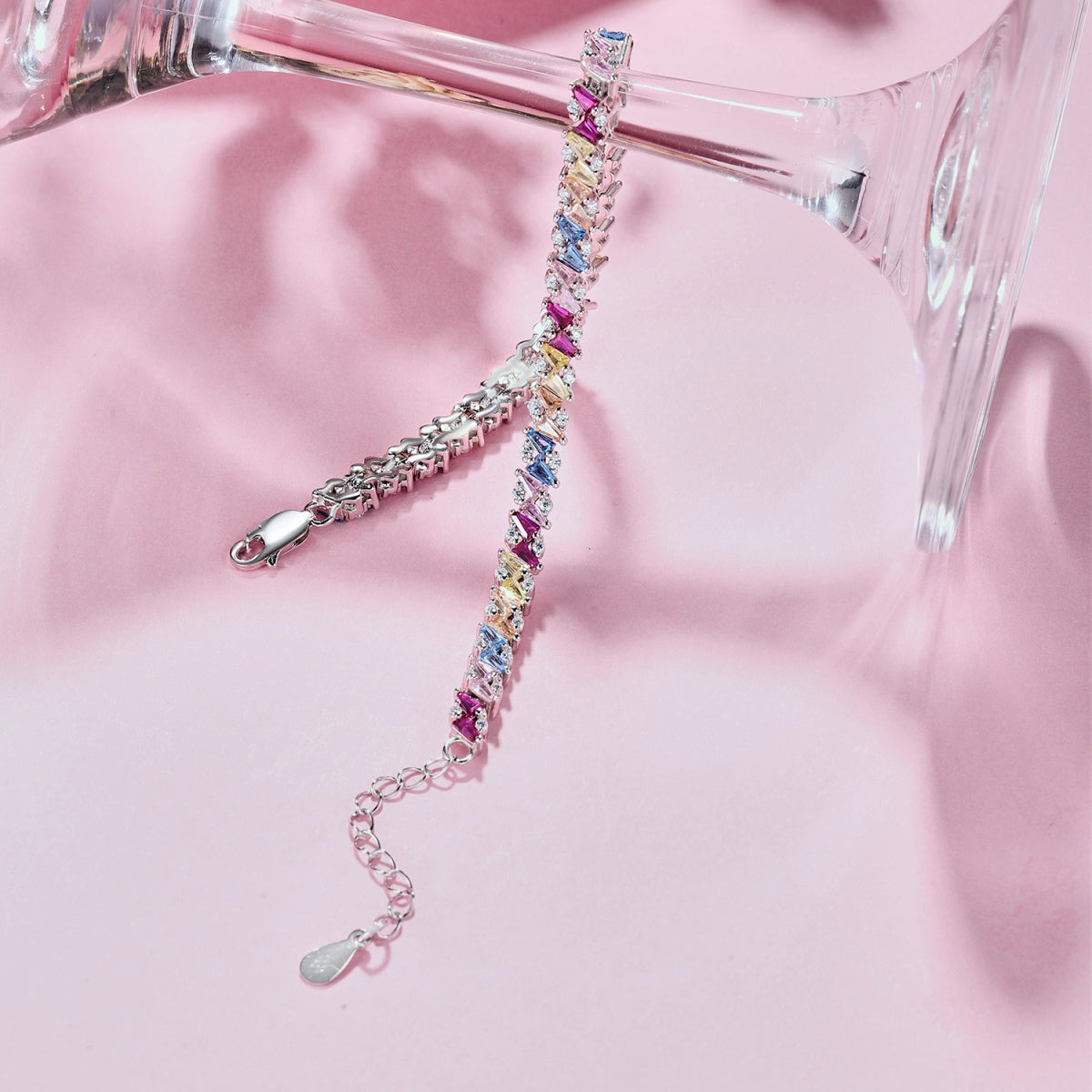 Angela Jewelry]Ornate Sparkling Multi Cut Party Bracelet
