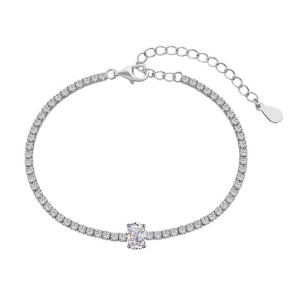 Angela Jewelry]0.75 Carat Exquisite Oval Cut Daily Bracelet