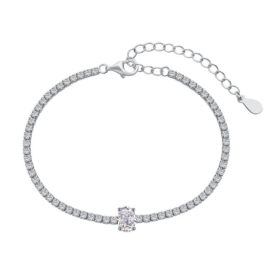 Angela Jewelry]0.75 Carat Exquisite Oval Cut Daily Bracelet
