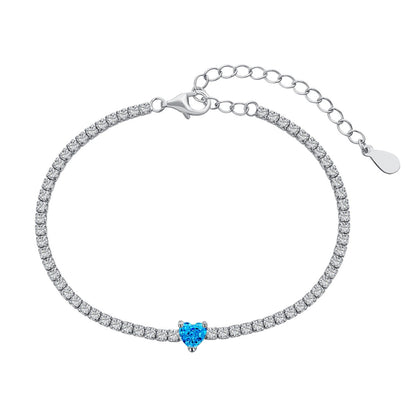 Angela Jewelry]0.5 Carat Elegant Romantic Heart Shape Lover Bracelet