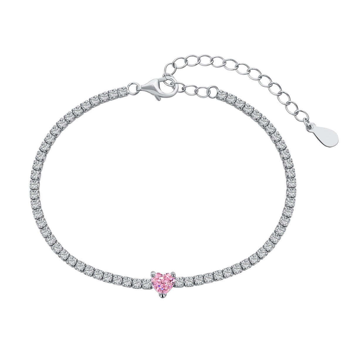 Angela Jewelry]0.5 Carat Elegant Romantic Heart Shape Lover Bracelet