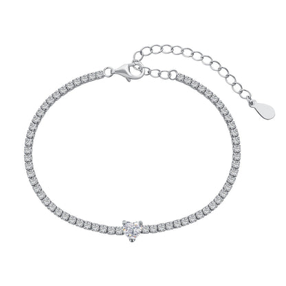 Angela Jewelry]0.5 Carat Elegant Romantic Heart Shape Lover Bracelet