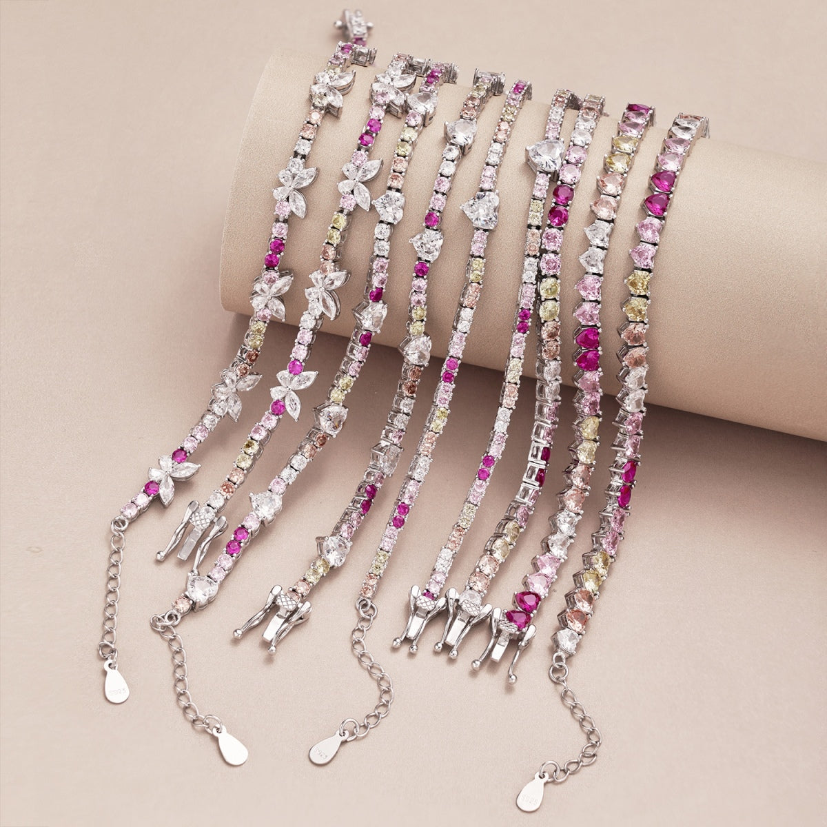 Angela Jewelry]Romantic Heart Shape Round Cut Lover Bracelet