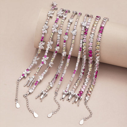Angela Jewelry]Romantic Heart Shape Round Cut Lover Bracelet
