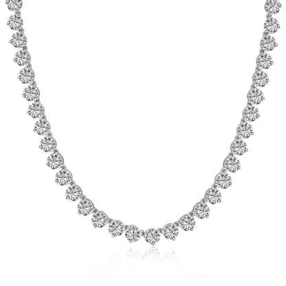 Angela Jewelry]Ornate Heart Cut Tennis Necklace