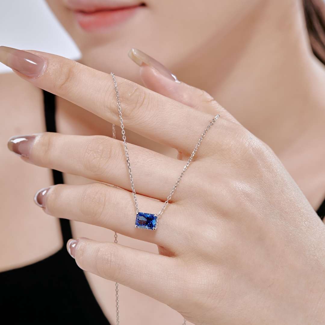 Angela Jewelry]Luxurious Square Shape Colorful Necalack