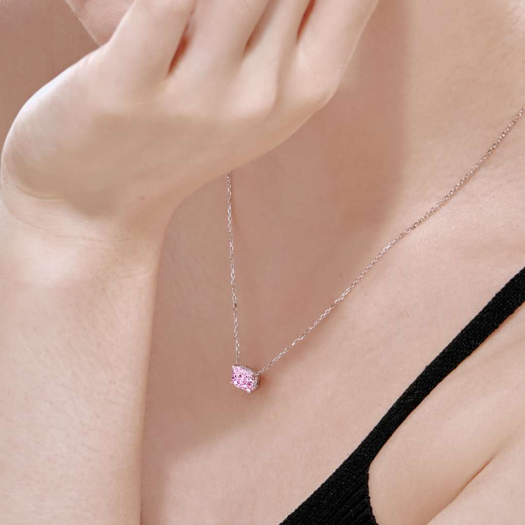 Angela Jewelry]Luxurious Square Shape Colorful Necalack