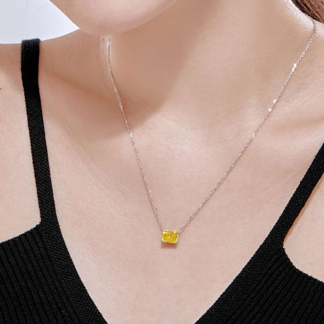 Angela Jewelry]Luxurious Square Shape Colorful Necalack