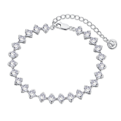 Angela Jewelry]0.5 Carat Ornate Princess Cut Daily Bracelet