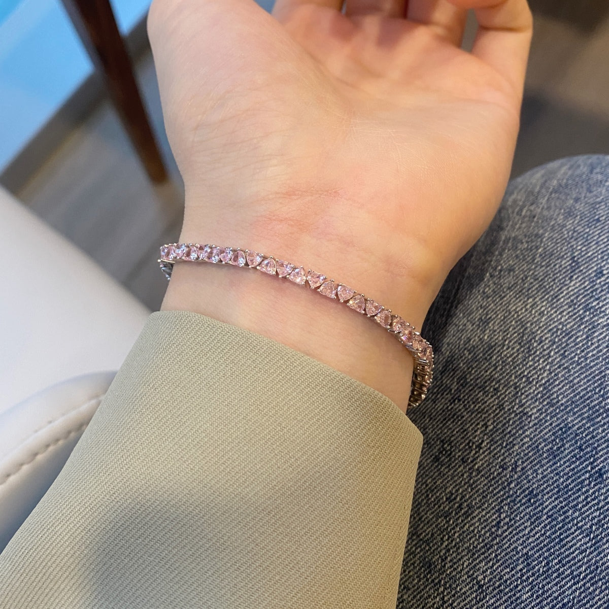 Angela Jewelry]Dazzling Romantic Heart Shape Lover Bracelet